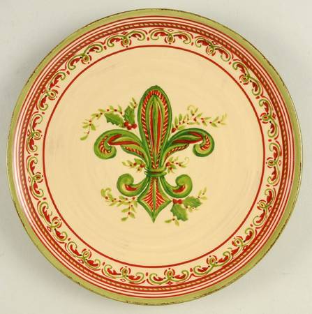 Fleur De Lis Holiday Salad Plate by Artimino