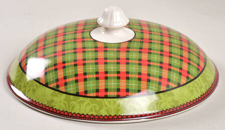 Christmas Scotty Argyle Lid for Round Vegetable