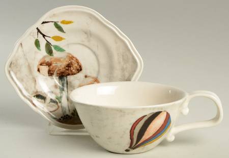 Curious Deciduous Flat Cup & Saucer Set