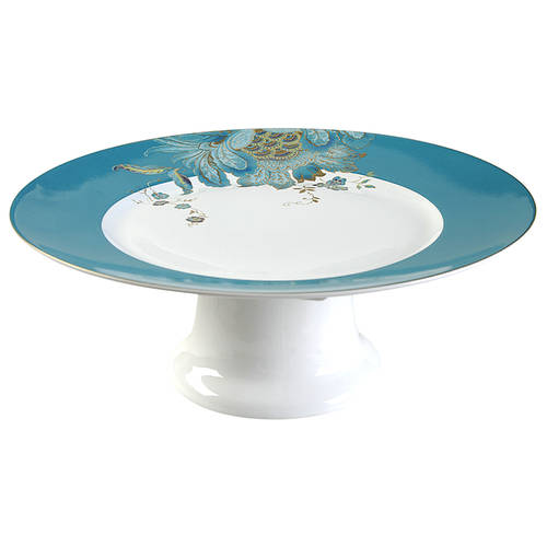 Eliza Teal 10" Diameter Pedestal Cake Stand