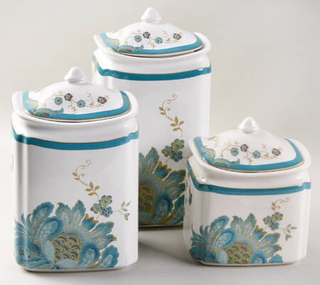 Eliza Teal (3 Piece) Canister Set