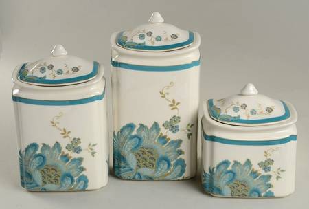 Eliza Teal (3 Piece) Canister Set (Box Set)