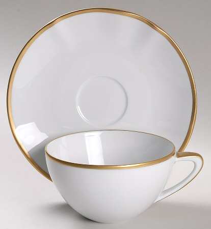 Simply Elegant Gold Flat Cup & Saucer Set