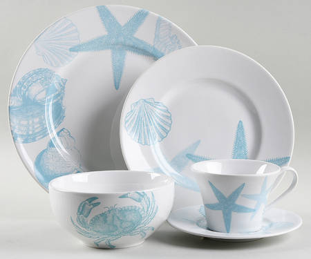 Coastal Life Blue 5 Piece Place Setting