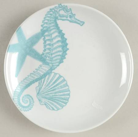 Coastal Life Blue Coupe Salad Plate