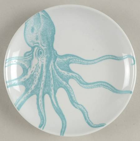 Coastal Life Blue Coupe Salad Plate