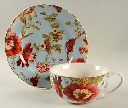 Spring Botanicals Soup Mug & Plate Set (Uses the Salad Plate)