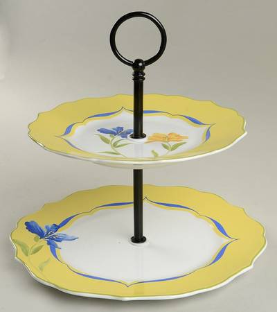 French Garden 2 Tiered Serving Tray (Dinner & Salad Plate)