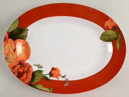 Mirelle Orange 14" Oval Serving Platter