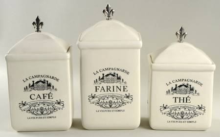 Maison Canister - Set of 3 (Flour, Coffee & Tea)
