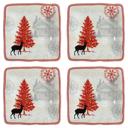 Northwood Cottage Square Dinner Plate - Set of 4