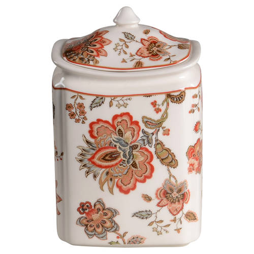 Winter Floral Red Medium Canister & Lid
