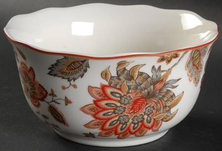 Winter Floral Red Soup/Cereal Bowl