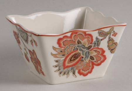 Winter Floral Red Individual Square Appetizer Bowl