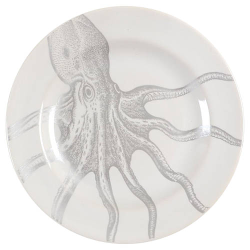 Coastal Life Silver (Gray) Appetizer Plate