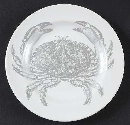 Coastal Life Silver (Gray) Appetizer Plate