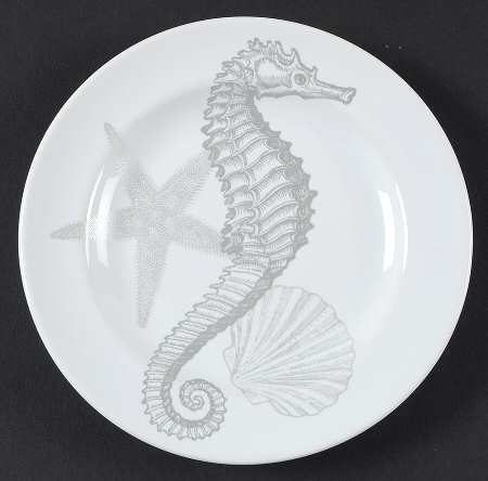 Coastal Life Silver (Gray) Appetizer Plate