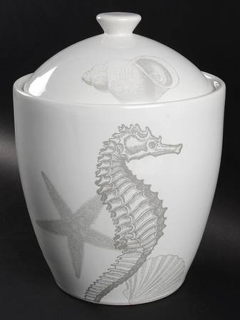 Coastal Life Silver (Gray) Large Canister & Lid
