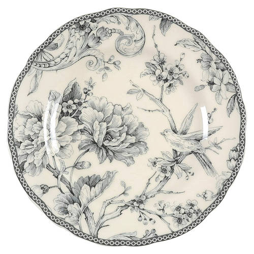 Adelaide Grey and White Salad Plate