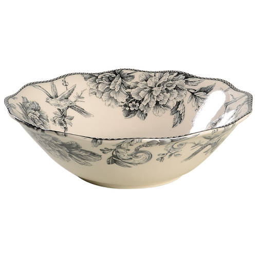 Adelaide Grey and White 10" Round Vegetable Bowl
