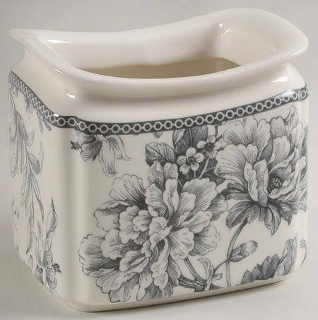 Adelaide Grey and White Small Canister No Lid