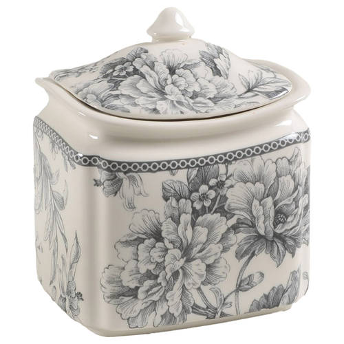 Adelaide Grey and White Small Canister & Lid