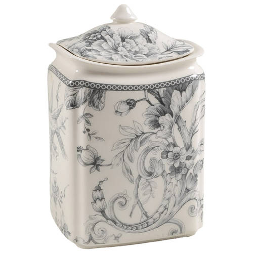 Adelaide Grey and White Medium Canister & Lid
