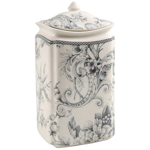 Adelaide Grey and White Large Canister & Lid