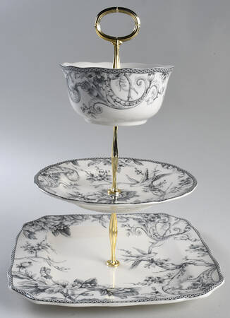 Adelaide Grey and White Tiered Fruit Dip HC