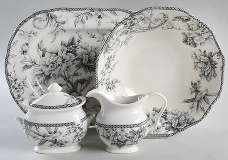 Adelaide Grey and White 5 Piece Hostess Set