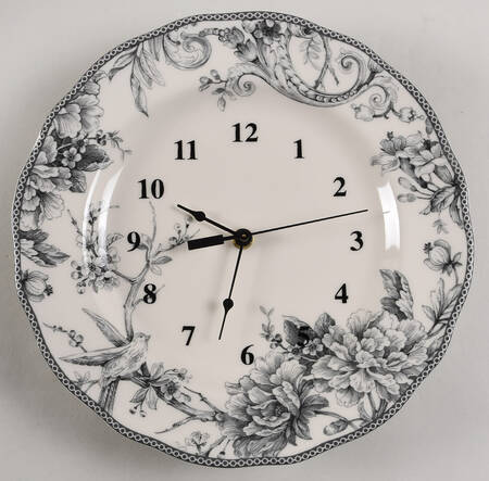 Adelaide Grey and White 1-2" depth  Clock Plate HC