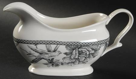 Adelaide Grey and White Gravy Boat