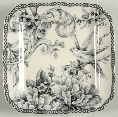 Adelaide Grey and White Square Appetizer Plate