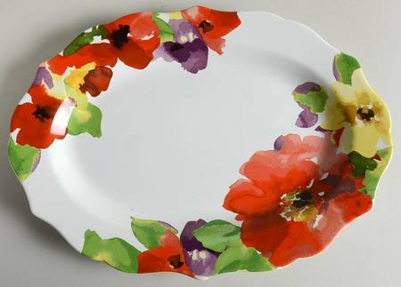 Pastiche White 14" Oval Serving Platter