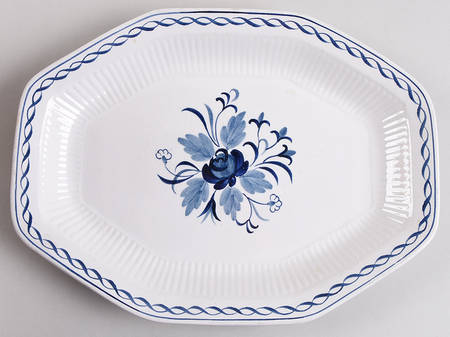 Baltic Blue (Older, Cream) 11" Octagonal Serving Platter