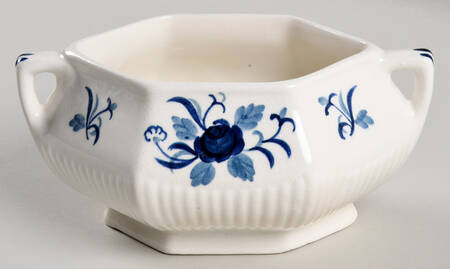 Baltic Blue (Older, Cream) Sauce Boat No LId