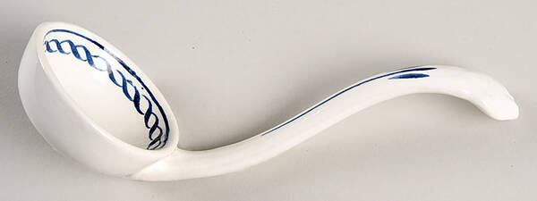 Baltic Blue (Older, Cream) Solid Piece Sauce Ladle