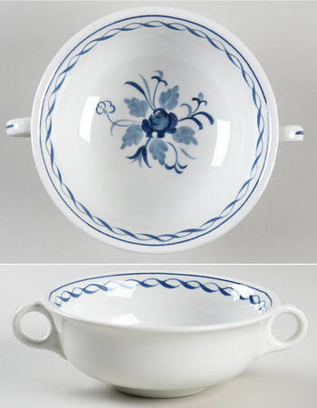Baltic Blue (Older, Cream) Flat Cream Soup Bowl