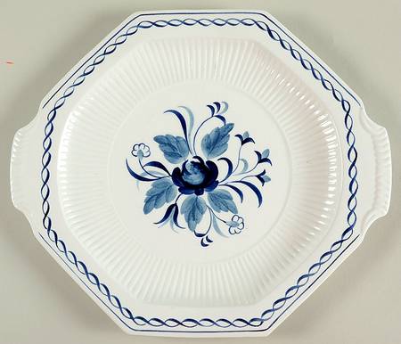 Baltic Blue (Older, Cream) Handled Cake Plate