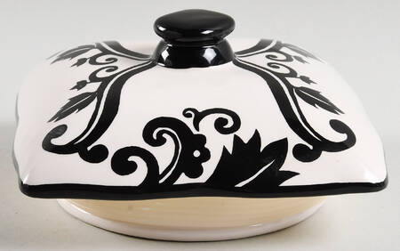Damask Black Lid for Large Canister