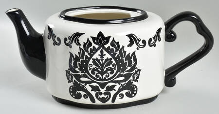 Damask Black Teapot No Lid