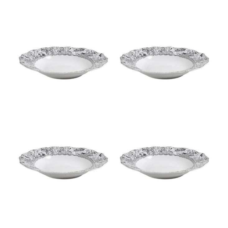 Wiccan Lace Large Rim Soup Bowl - Set of 4