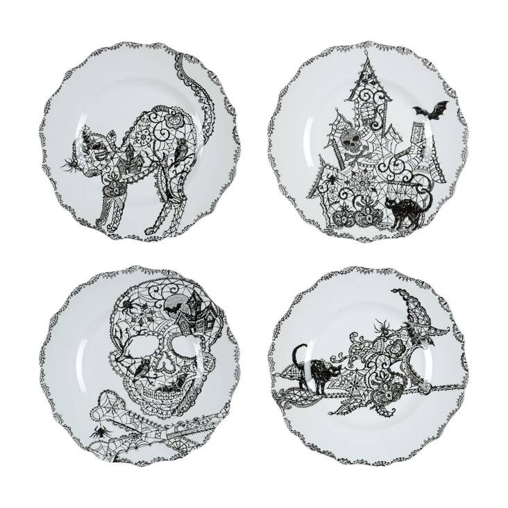 Wiccan Lace Appetizer Plate - Set of 4