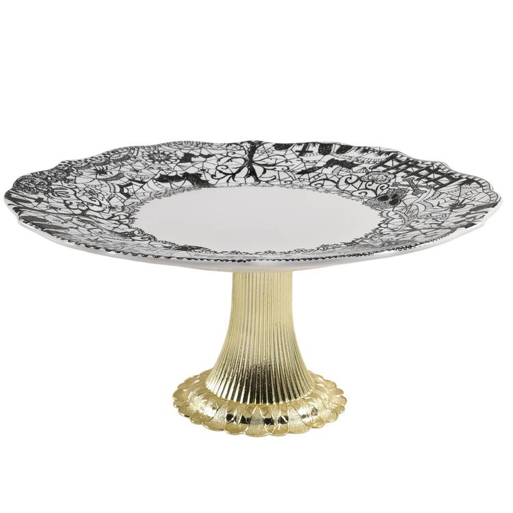 Wiccan Lace Cake Stand with 4"-5" Metal Pedestal  Hc