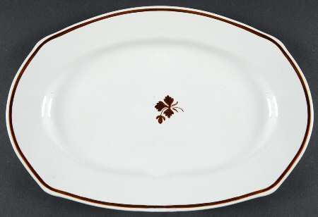 Tea Leaf (Raised Panel Rim) 13" Oval Serving Platter
