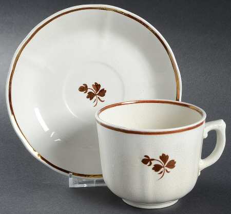 Tea Leaf (Raised Panel Rim) Flat Cup & Saucer Set