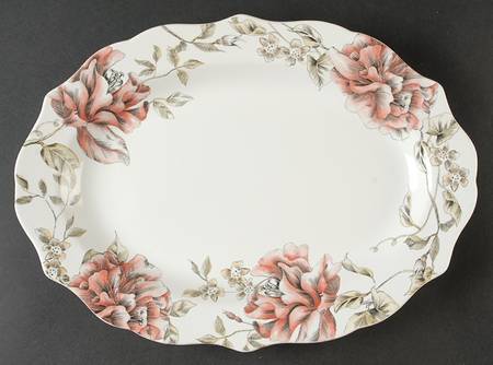 Bellisa Pink 14" Oval Serving Platter