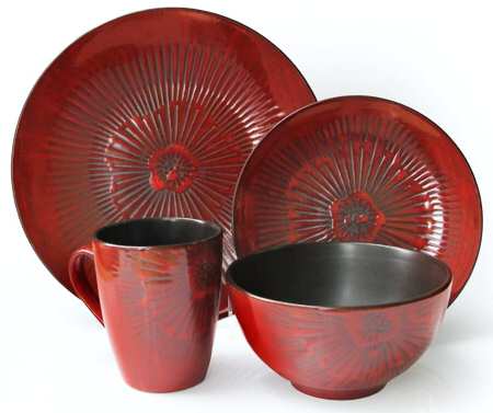 Laurette Red Dinner Plate