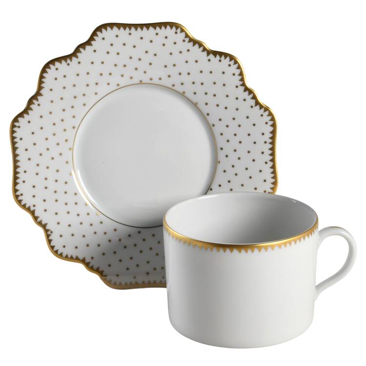 Simply Anna Antique Polka Flat Cup & Saucer Set