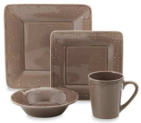 Genevieve Chocolate Square Dinner Plate